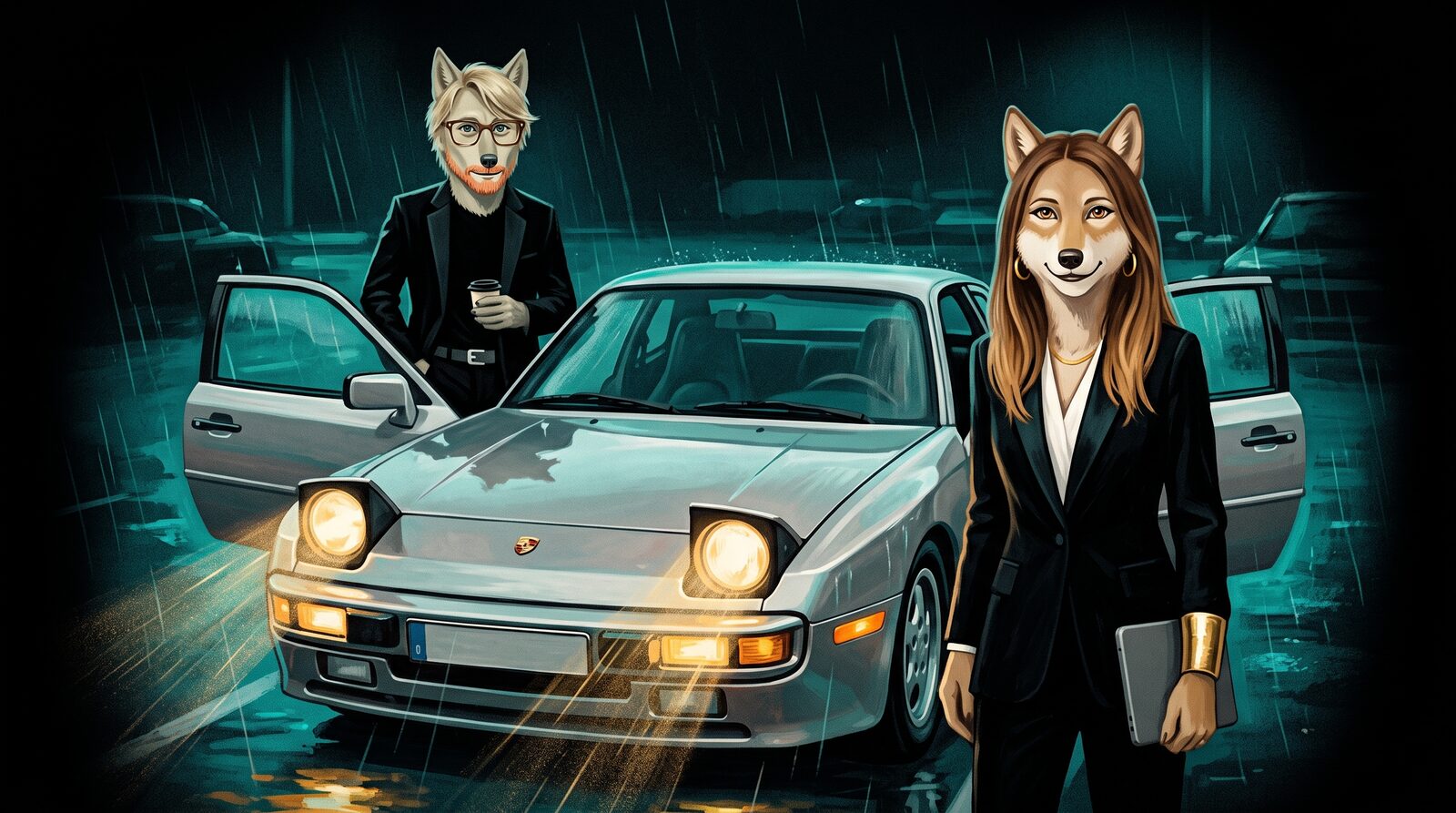 The Wolves arrive at night in the rain